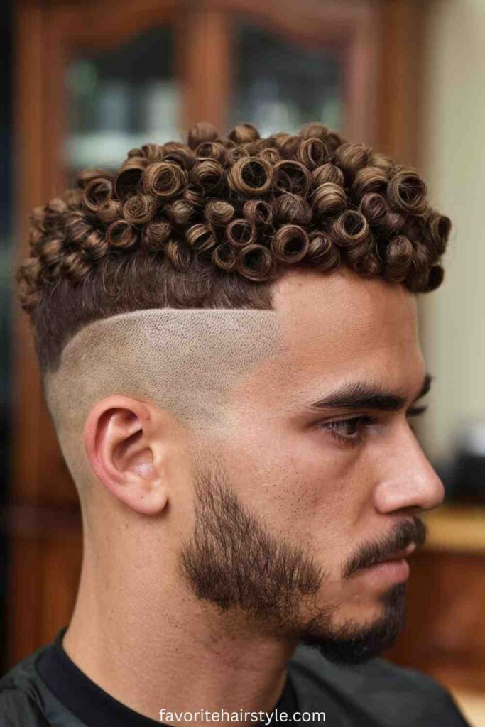 Medium Curly Hair Ideas For Men Textured Curly Undercut