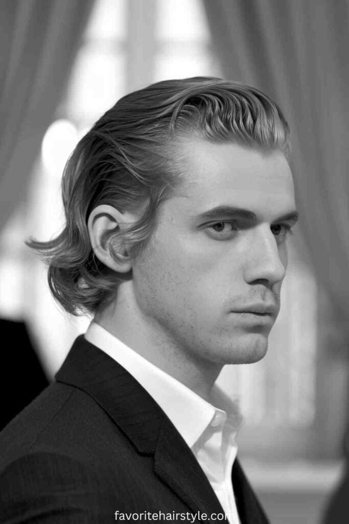 Wavy Slicked-Back Style