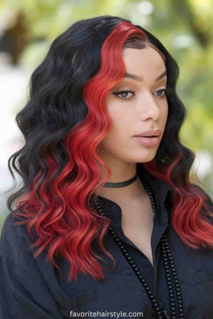 Black and Red Weave Ponytail