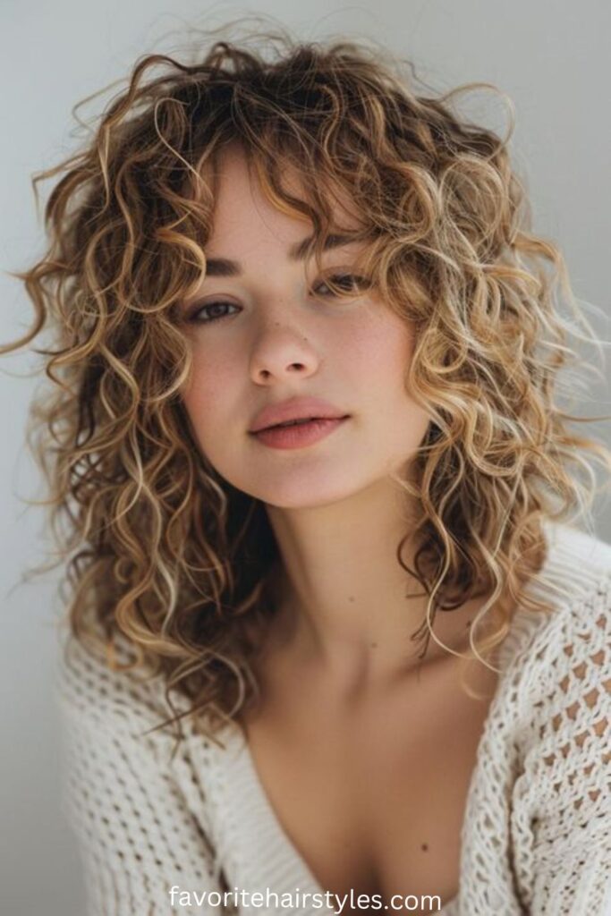  Blonde Highlights with Curls and Texture
