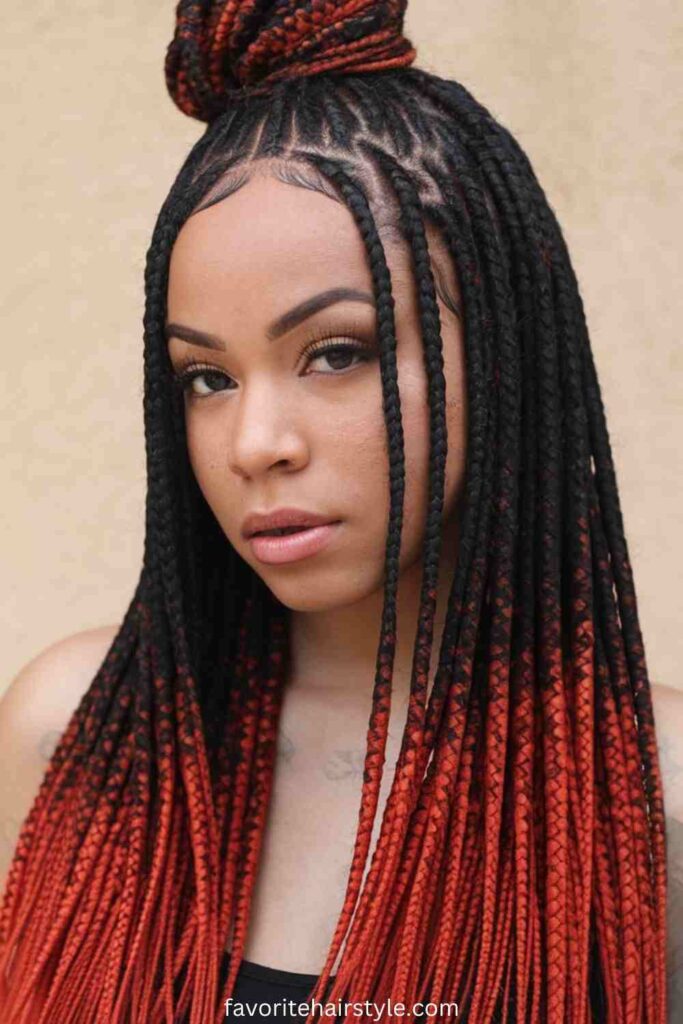 Bold Ombre Black to Red Weave