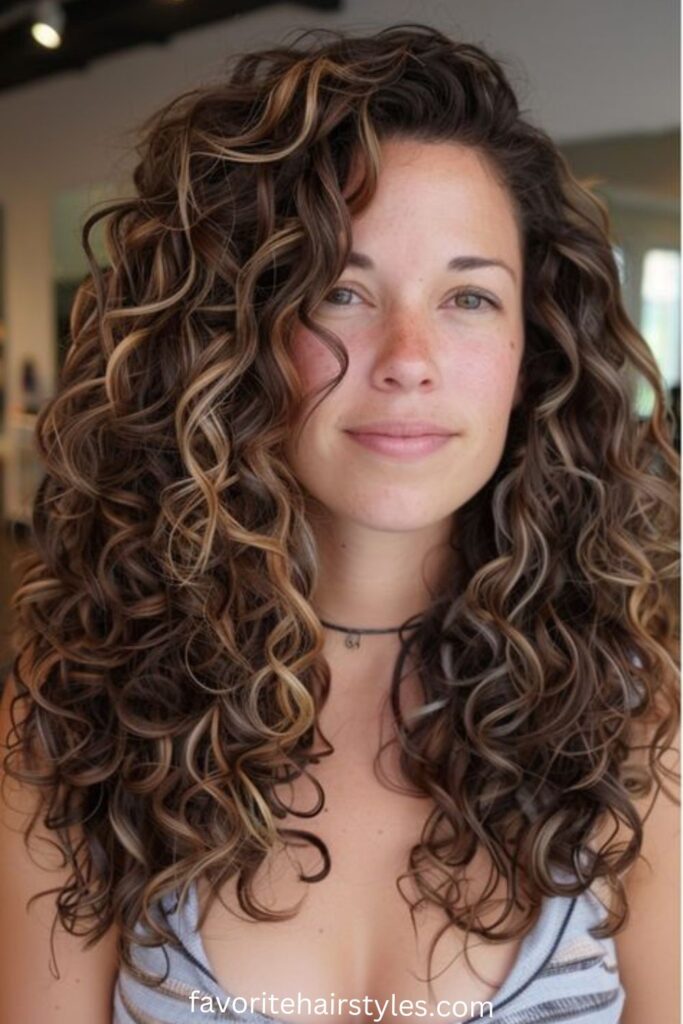 Caramel Highlights with Lowlights for Added Dimension