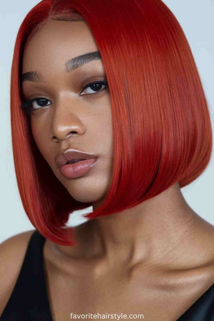 Cherry Red Weave with Braids