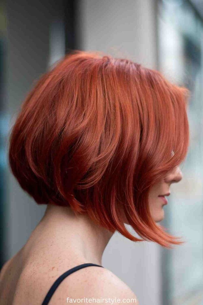 Cherry Red Weave with Side Part