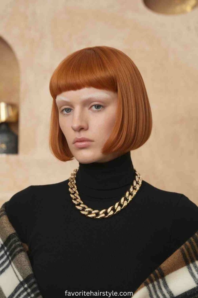 Classic Blunt Cut Red Bob