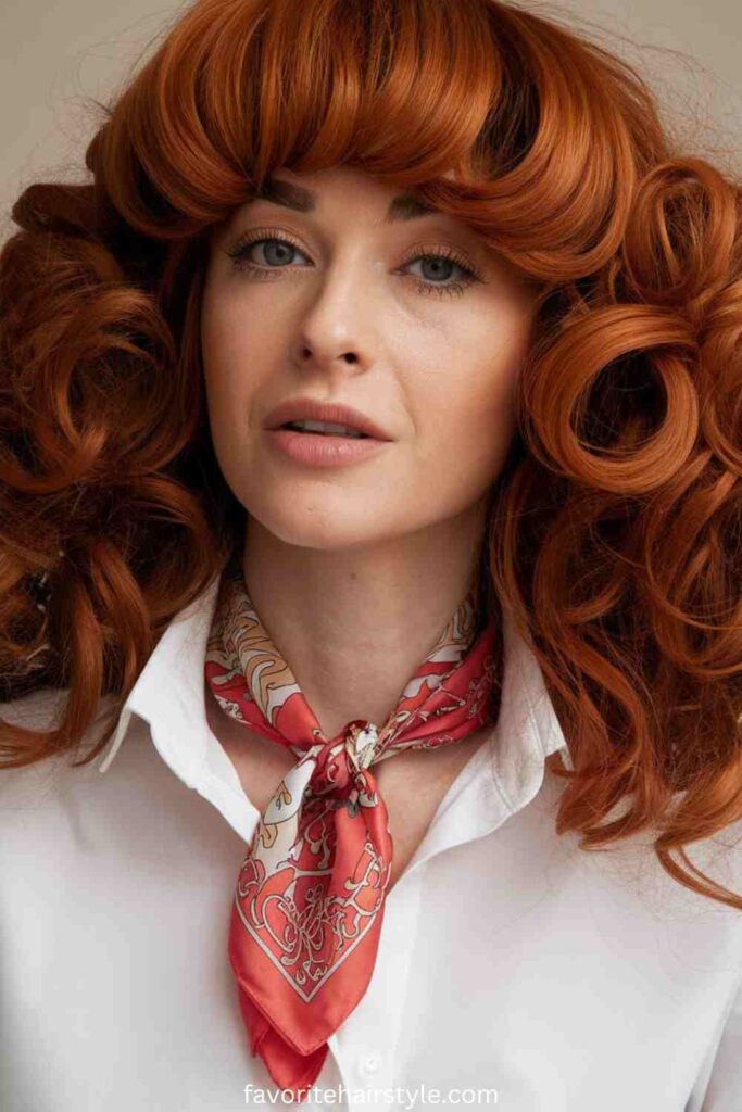 Copper Red Weave with Feathered Bangs