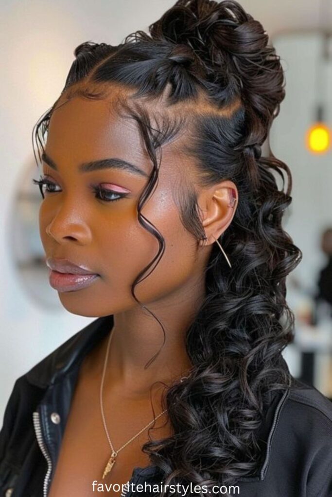 Curly Half-Up Half-Down