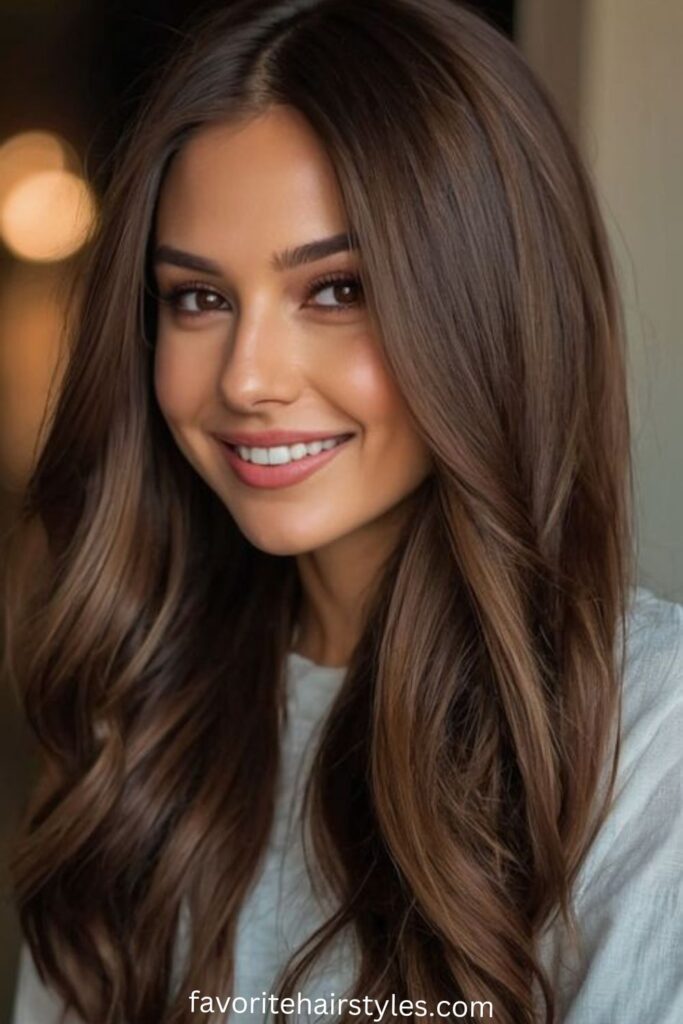 Dark Chocolate Hair with Amber Accents