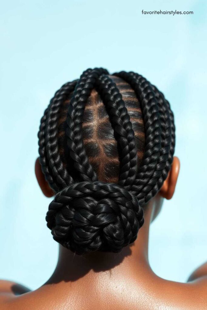 Flat Twists into a Low Bun
