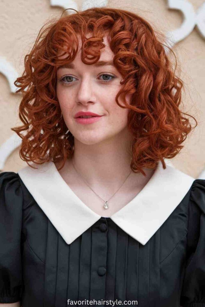 High-Volume Curls with Cherry Red Weave