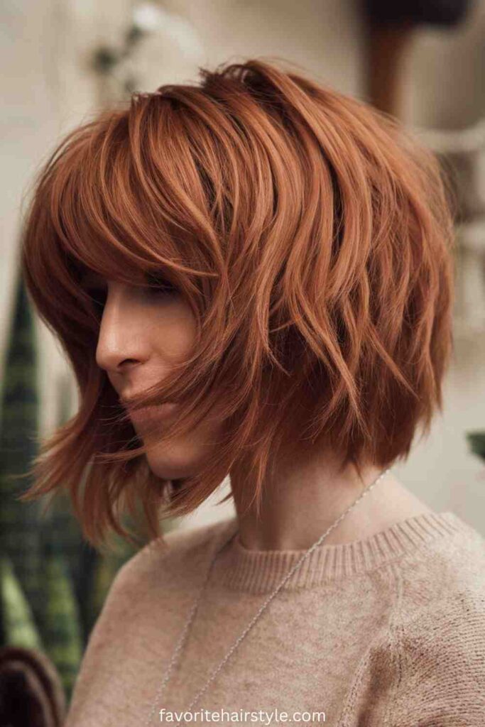 Layered Red Bob