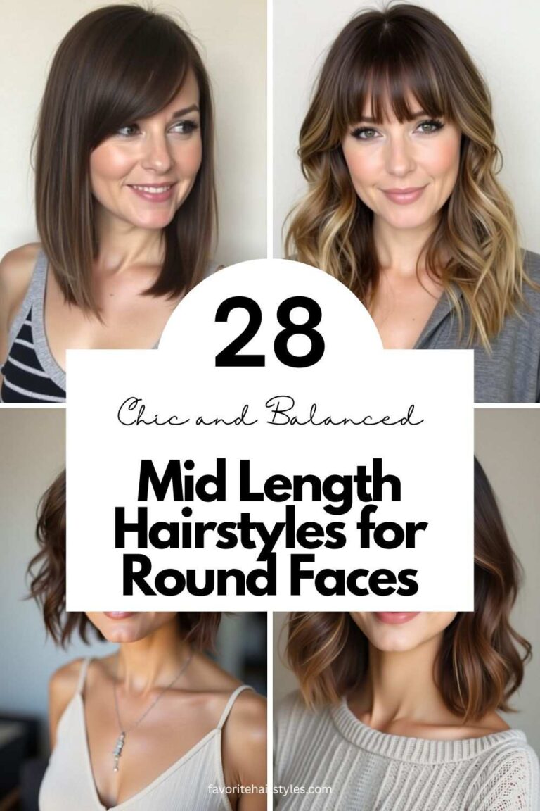 Chic and Balanced Mid Length Hairstyles for Round Faces - Favorite Hair ...