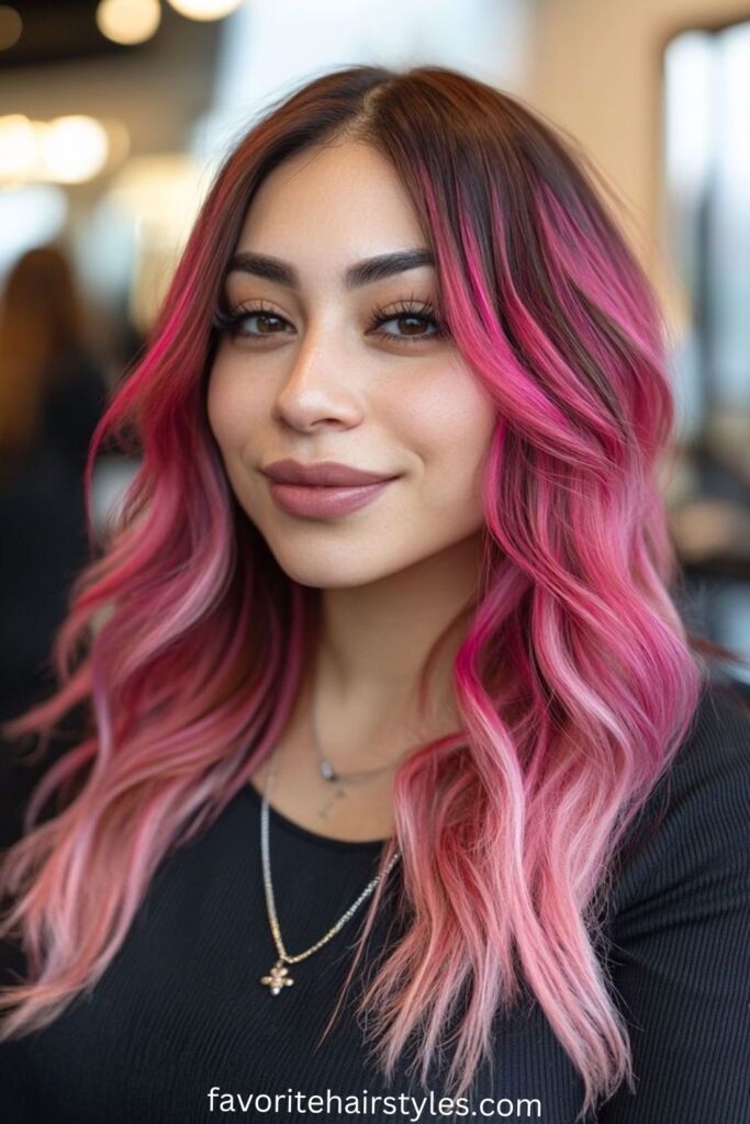 Neon Pink Wolf Cut