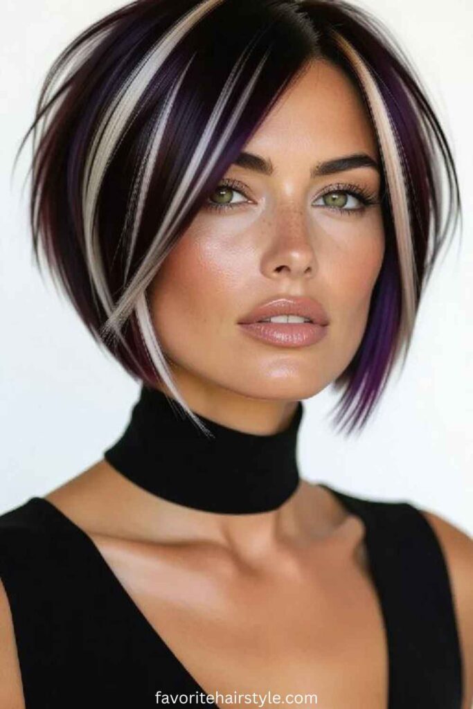Piecey Bob with Bold Highlights