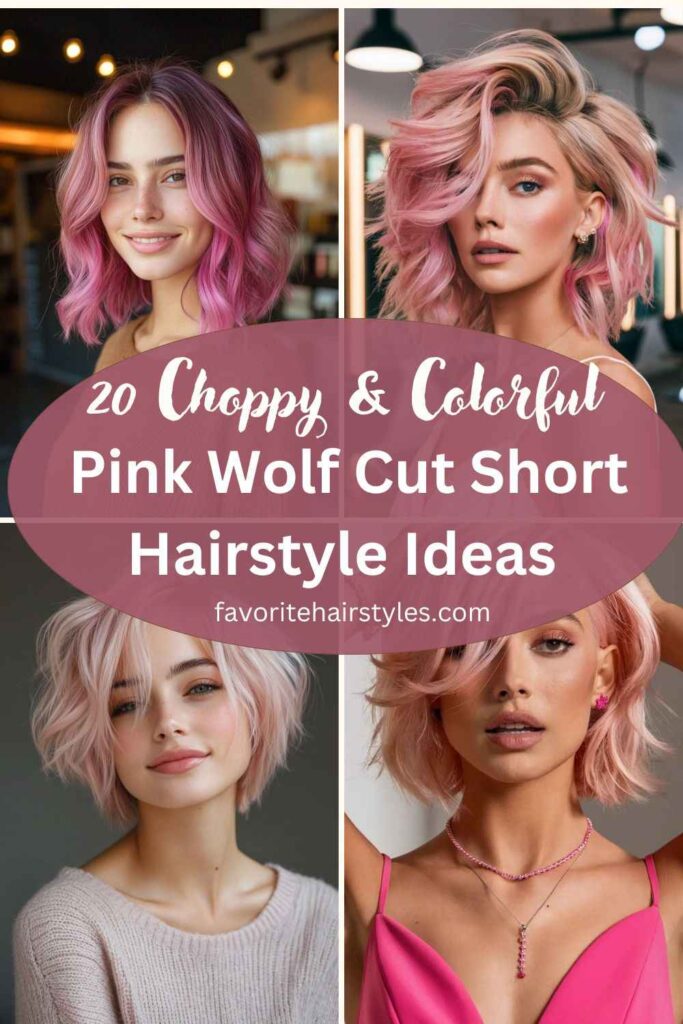 Pink Wolf Cut Short Hairstyle Ideas