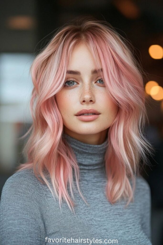 Platinum Pink Wolf Cut