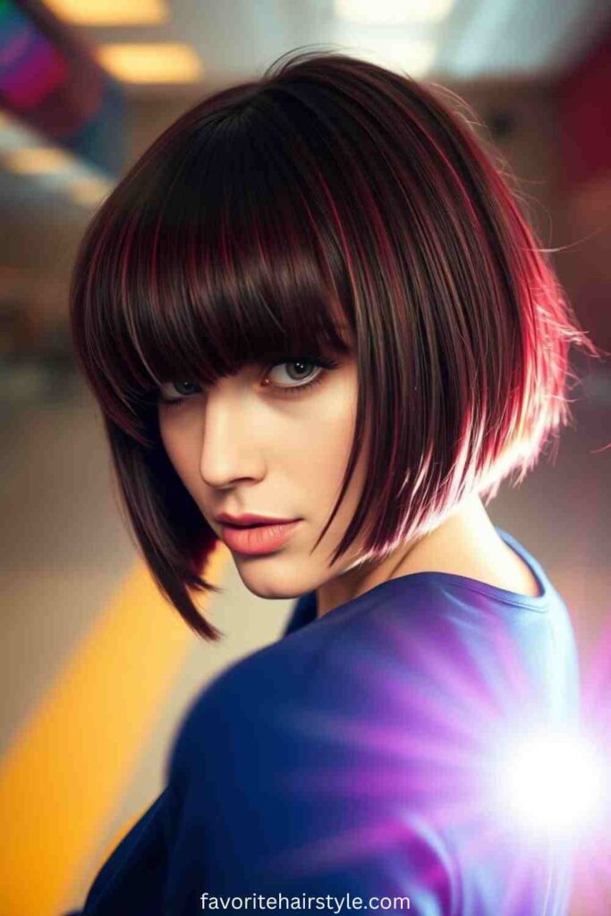 Razor Cut Bob with Fringed Bangs