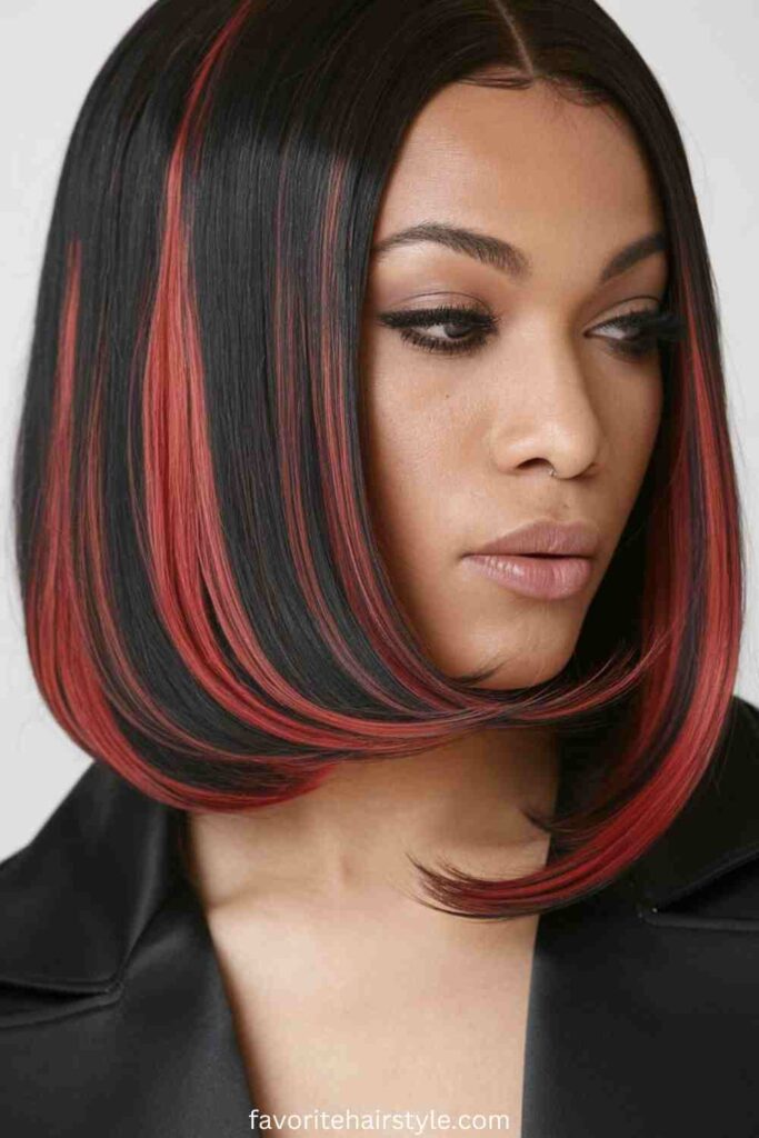 Red Streaks in Black Weave