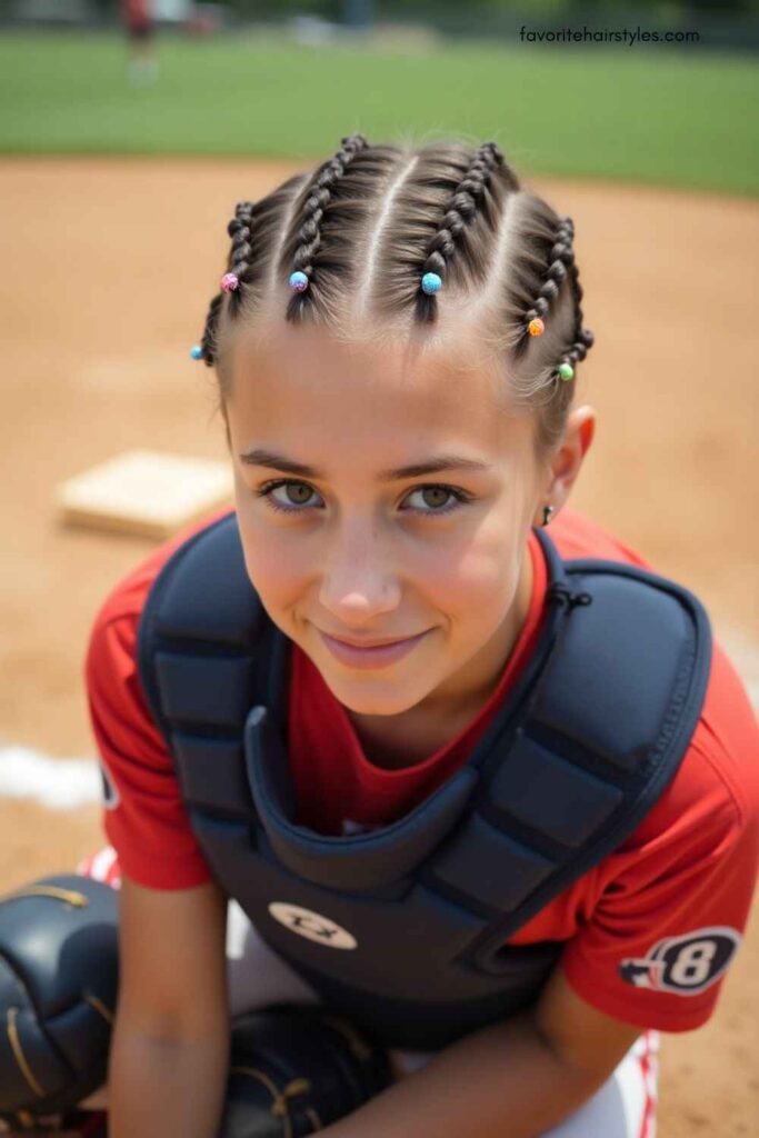 Short Hair with Mini Braids or Clips