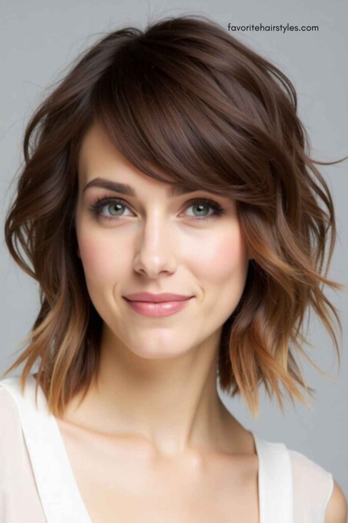 Side-Swept Bangs for Soft Angles