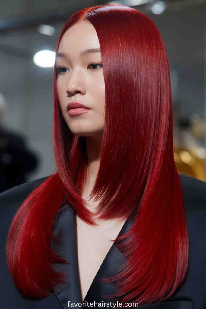 Cherry Red Weave Hairstyles​​​​ Ideas Sleek Straight Cherry Red Weave