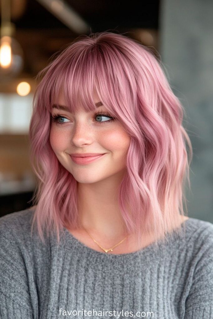 Soft Pastel Pink Wolf Cut