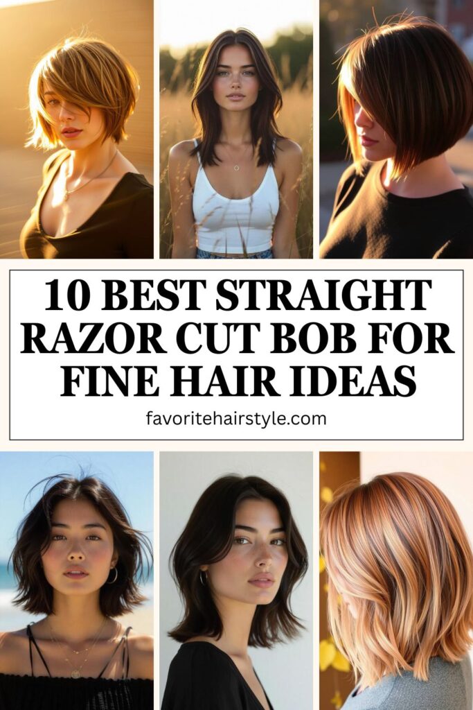 Straight Razor Cut Bob For Fine Hair Ideas​​​​