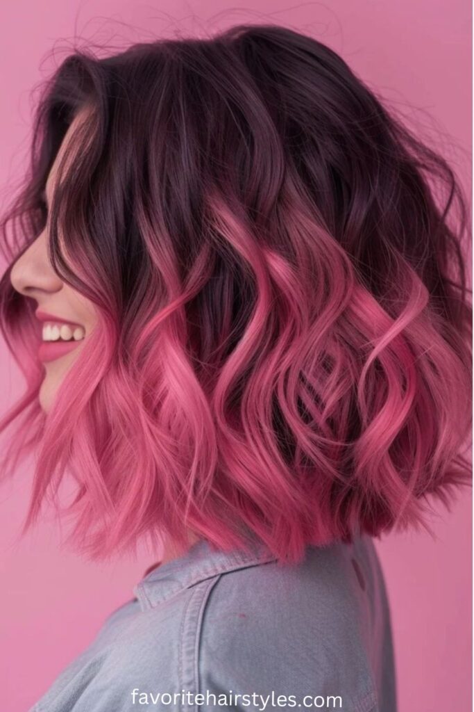  Two-Toned Pink Wolf Cut