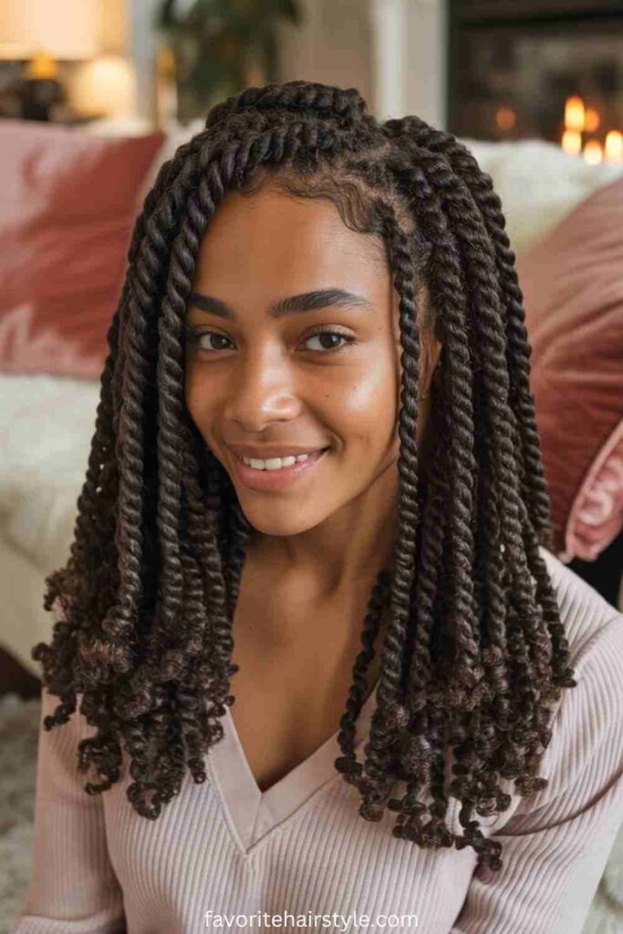 Afro with Side Part