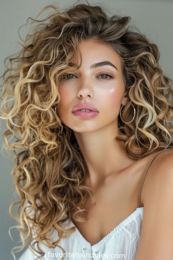 Ash Blonde Balayage for Curly Hair
