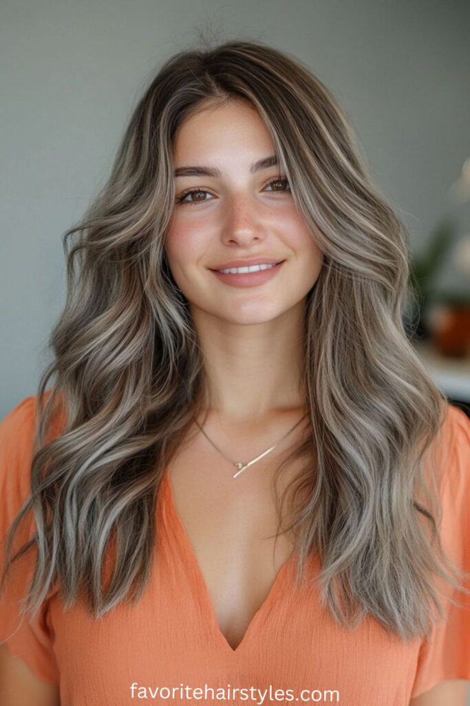 Ash Blonde Balayage on Brunette Base