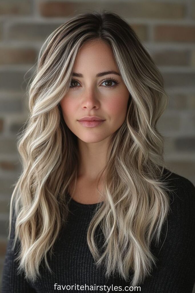 Ash Blonde Balayage with Beachy Texture