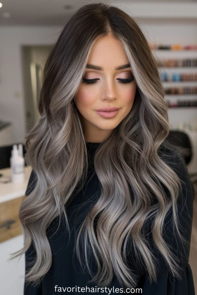 Ash Blonde Balayage with Caramel Lowlights