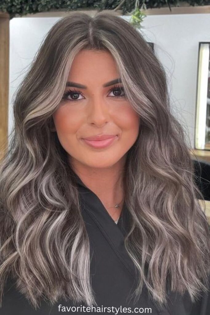 Ash Blonde Balayage with Long, Sleek Layers