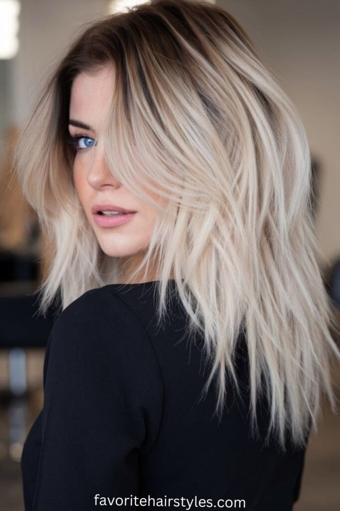 Ash Blonde Balayage with Root Shadowing