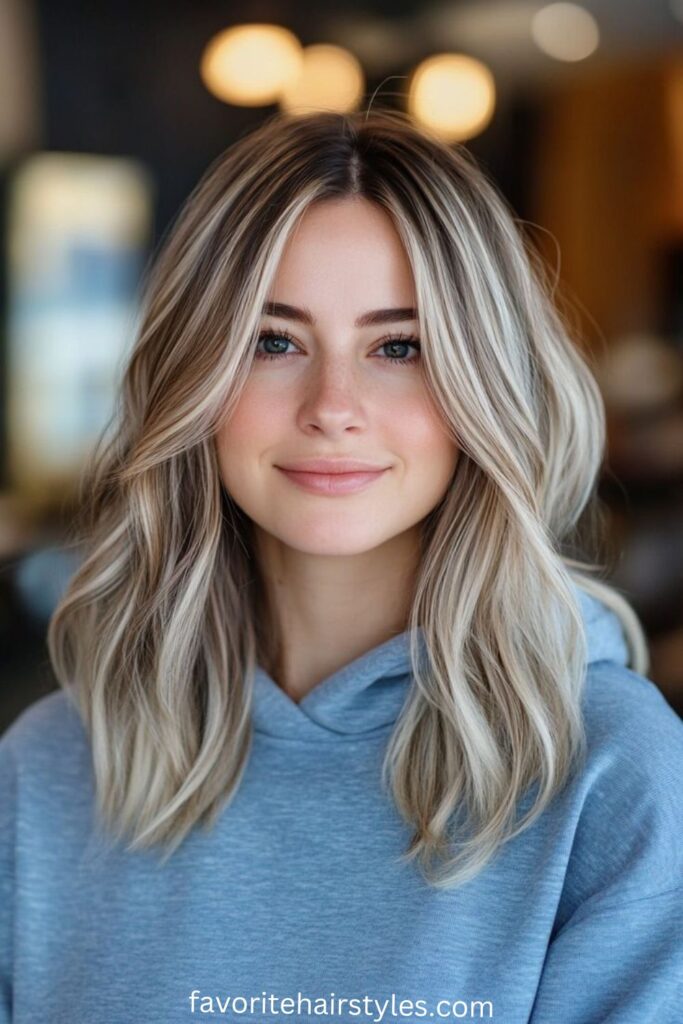 Ash Blonde Balayage with Shadow Roots