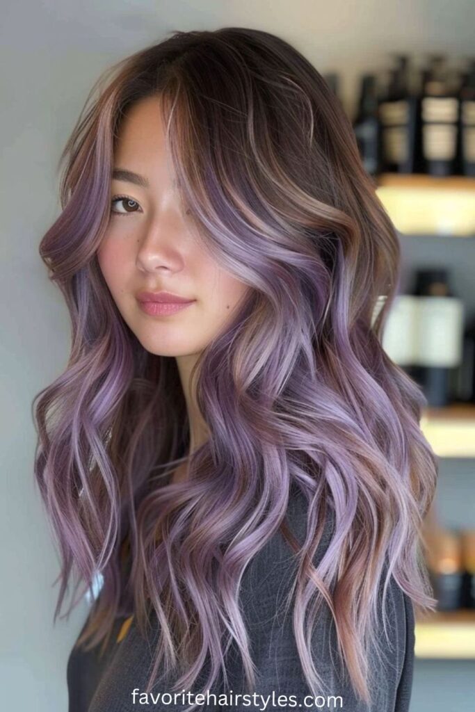 Ash Blonde with Lavender Balayage