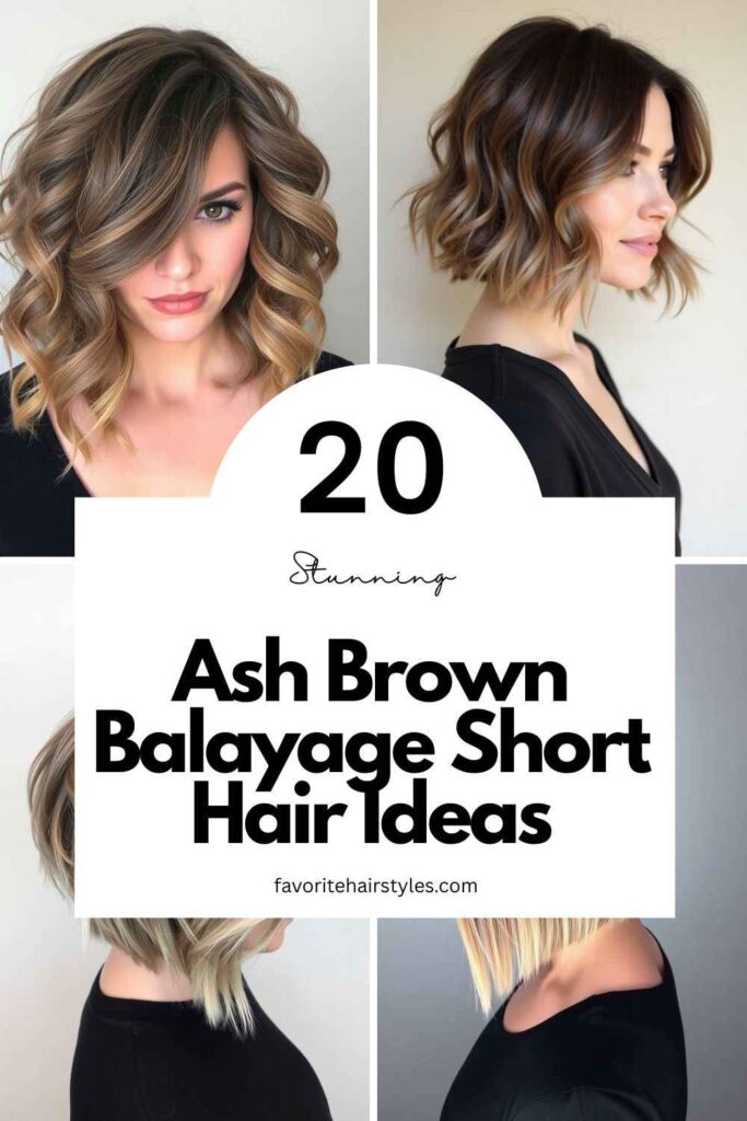 Ash Brown Balayage Short Hair