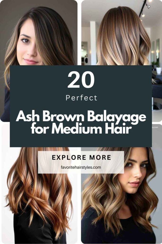 Ash Brown Balayage for Medium Hair