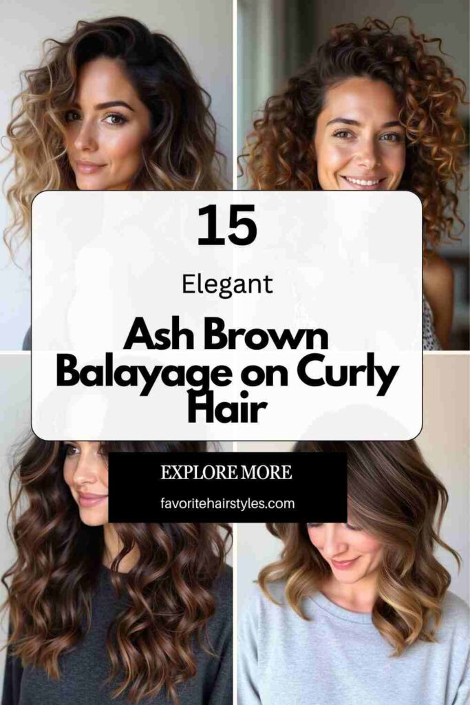 Ash Brown Balayage on Curly Hair