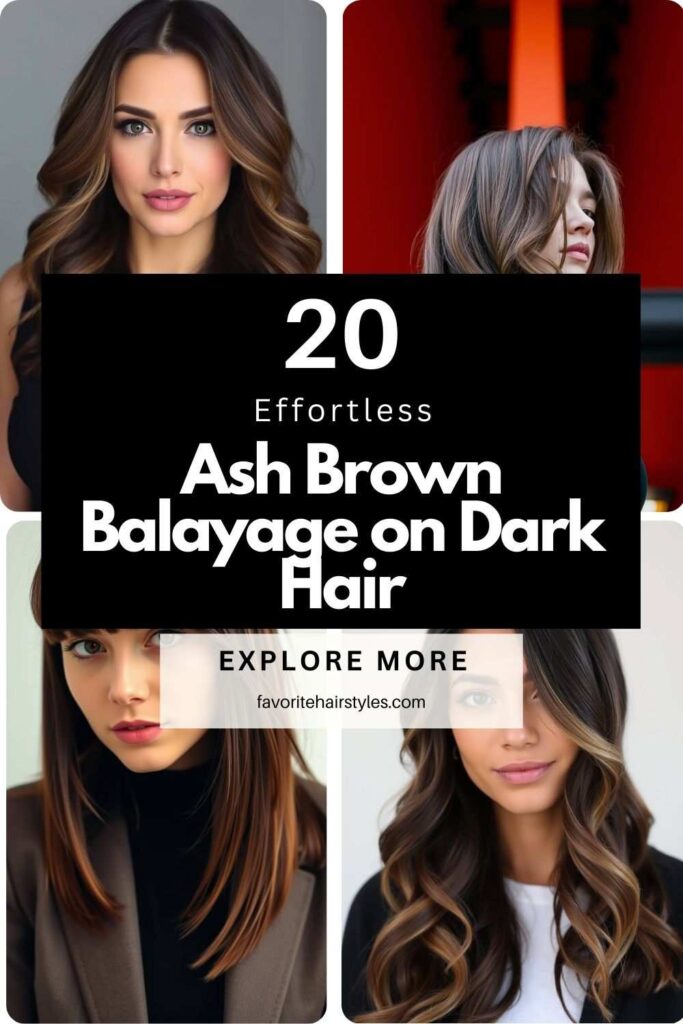 Ash Brown Balayage on Dark Hair
