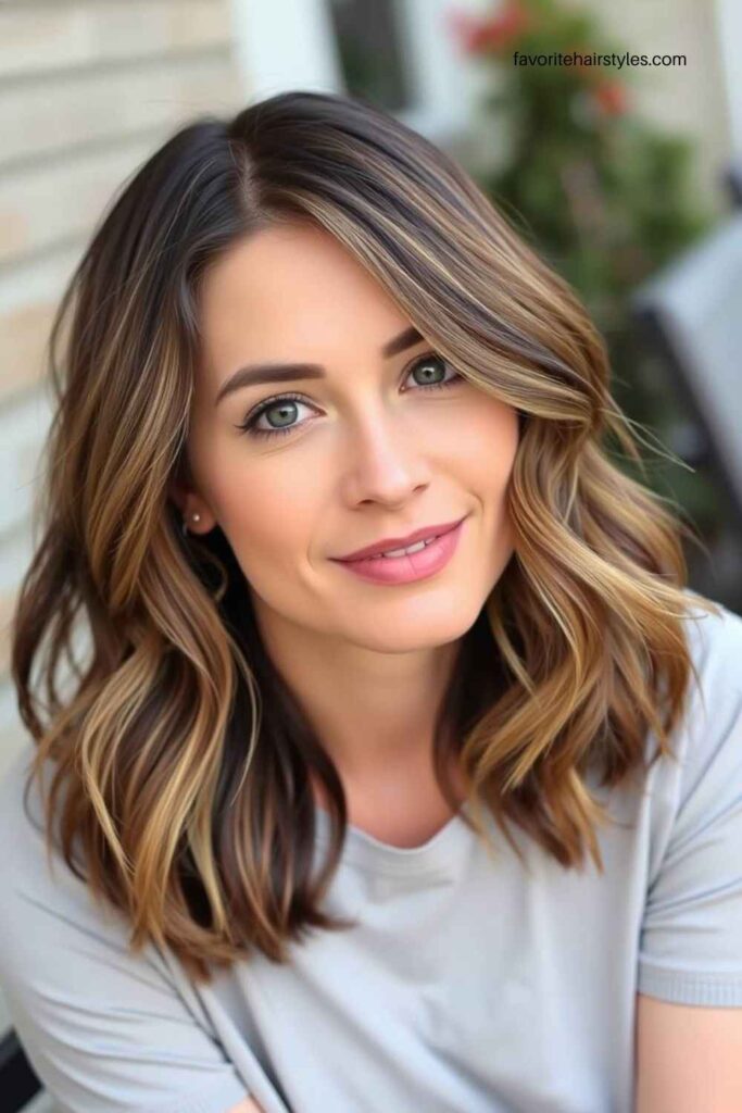 Ash Brown Balayage on Long Waves