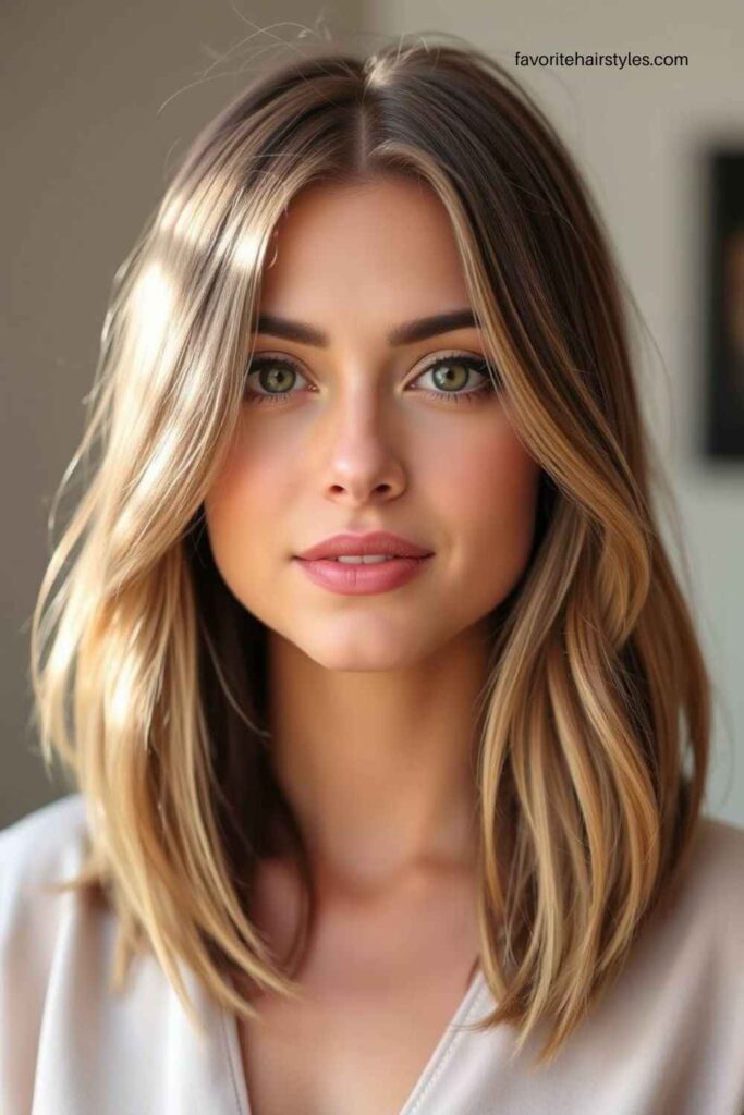 Ash Brown Balayage with Face-Framing Highlights