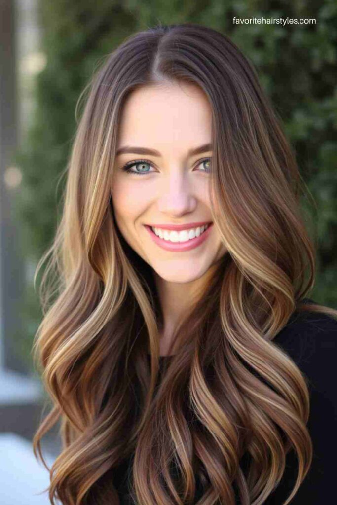 Ash Brown Balayage with Face-Framing Highlights