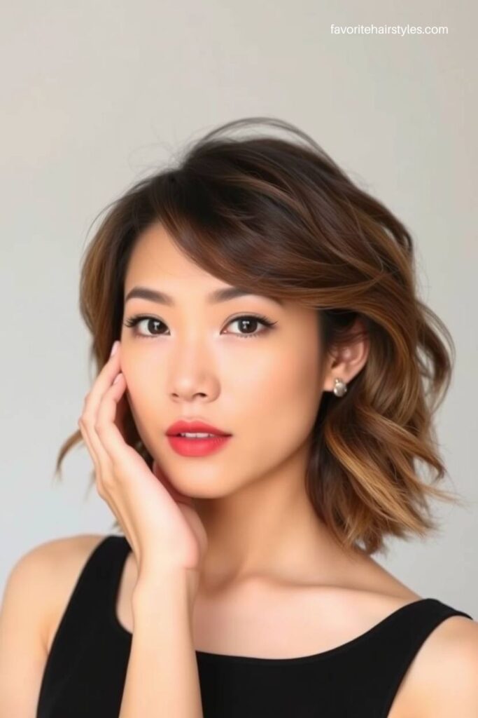 Ash Brown Balayage with Waves