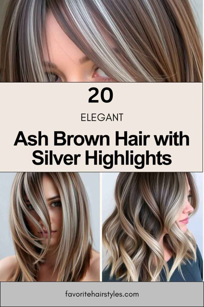 Ash Brown Hair with Silver Highlights