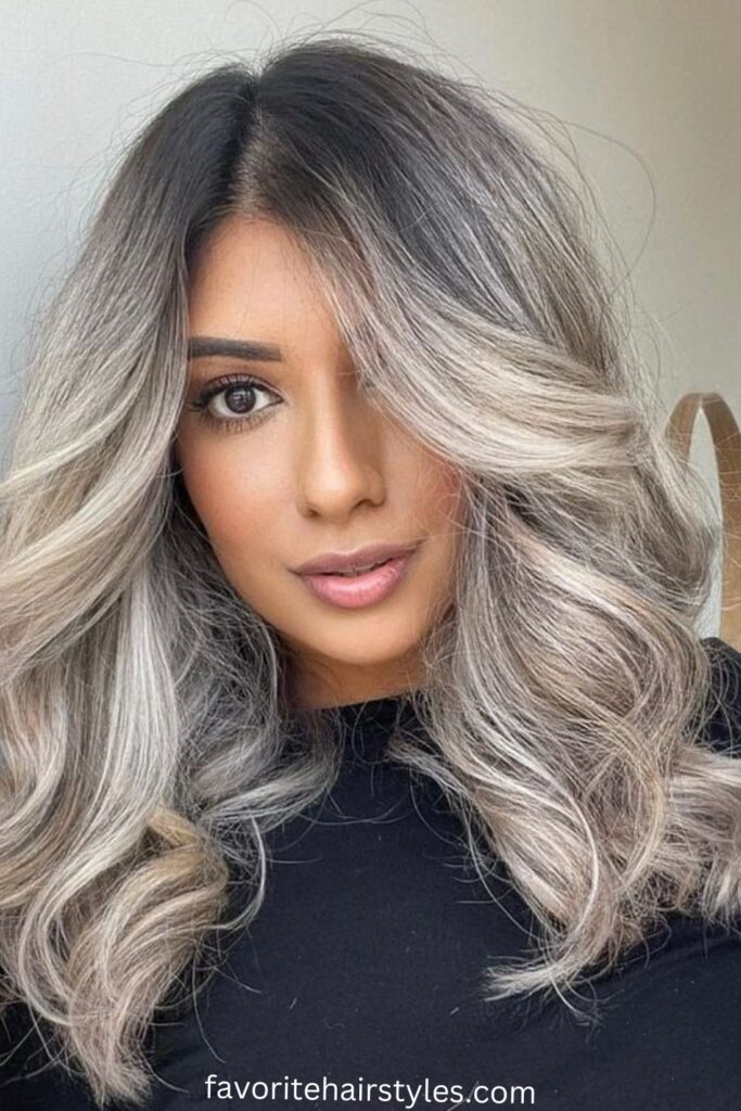 Ash Brown Root Melt into Soft Blonde Balayage