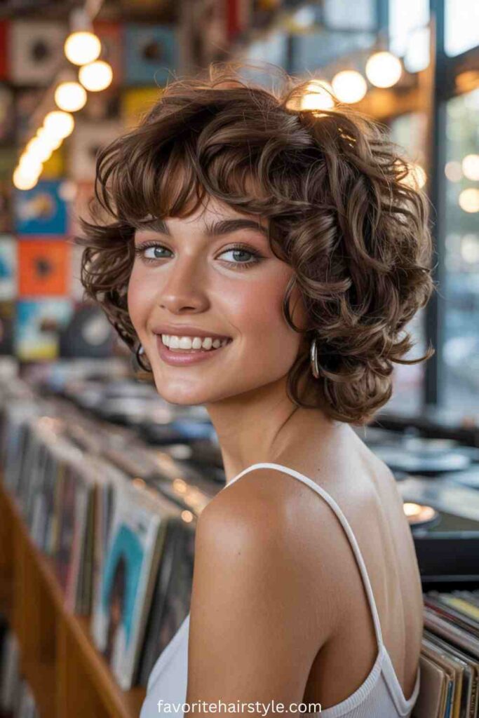 Asymmetrical Curly Cut