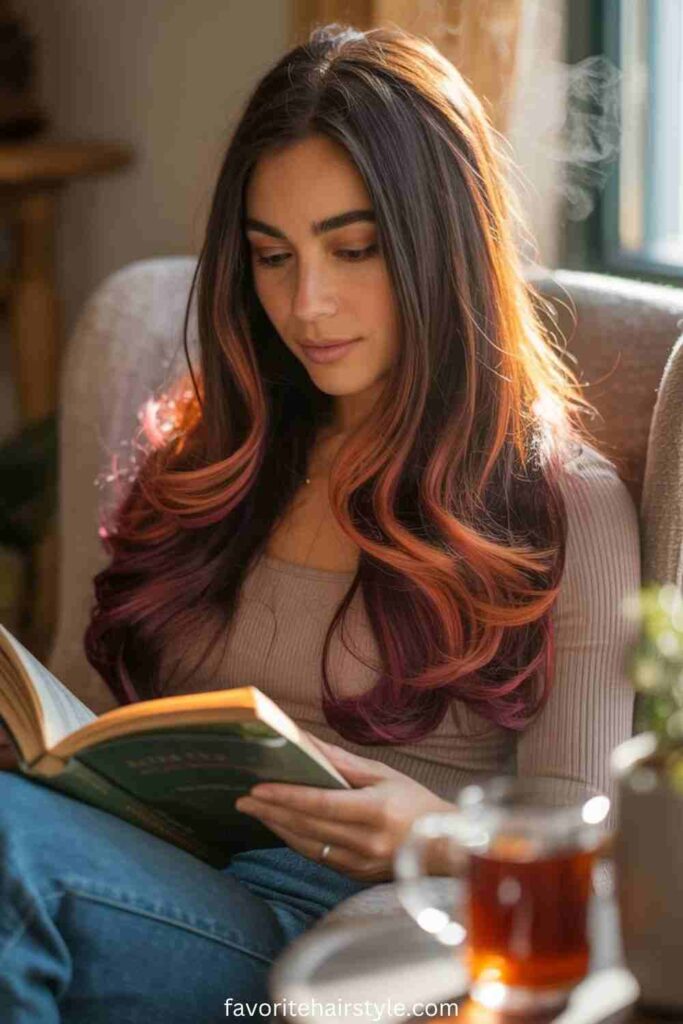 Auburn and Copper Highlights for Bold Warmth