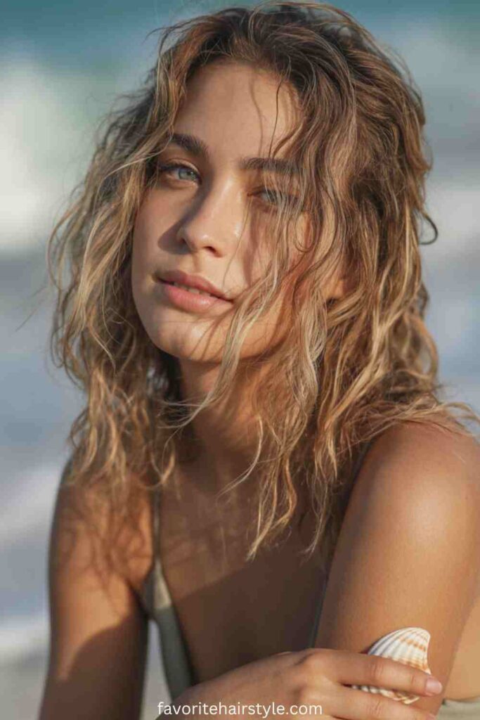 Beachy Waves with Dirty Blonde Highlights